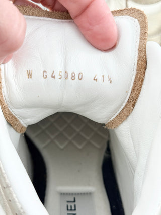 Chanel metallic high top leather CC sneakers, 41.5