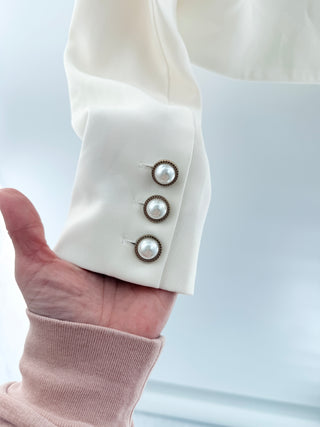 Lovers and Friends crop blazer with pearl butons, S