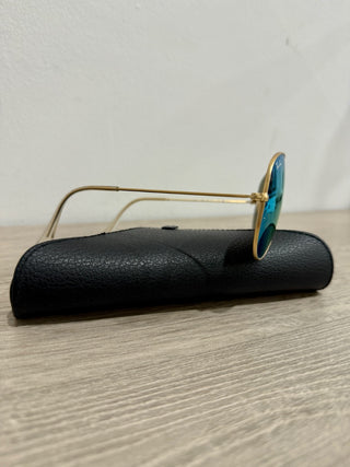 Ray Ban gold metal mirror lens aviator sunglasses