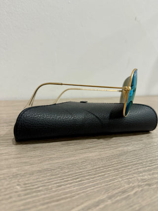 Ray Ban gold metal mirror lens aviator sunglasses