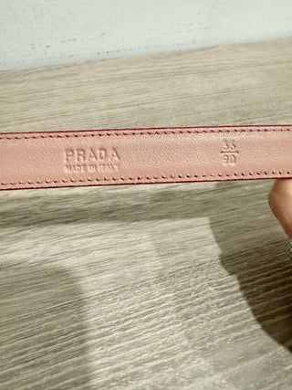 Prada thin smooth leather bow belt, 36/90