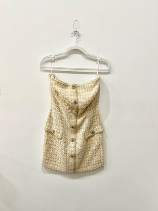 Eva Franco strapless tweed mini dress, 6