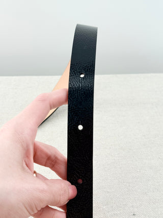 Giambatista Valli x H&M patent leather belt with lip buckle rhinestones, XS