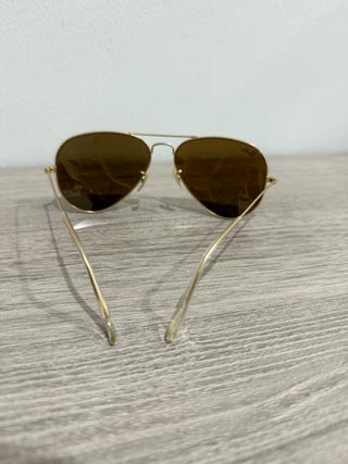Ray Ban gold metal aviator sunglasses ,mirror lenses