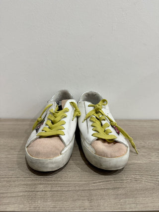 Golden Goose Super-Star Sneakers with Blush Suede and Floral Star White EU 36