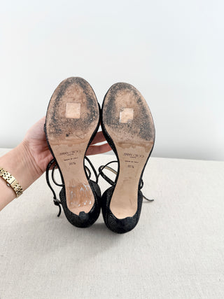 Jimmy Choo metallic platform sandals, 39.5