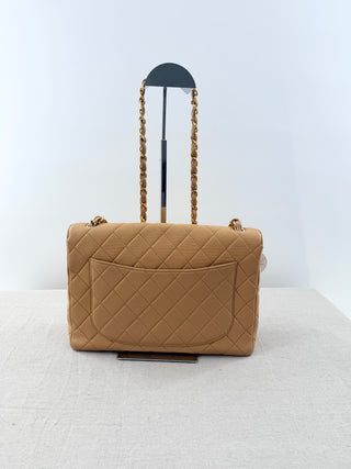 Chanel quilted leather single flap jump bag, jumbo