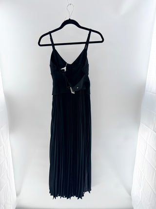 A.L.C. sleeveless kinit and satin pleated maxi dres, 8