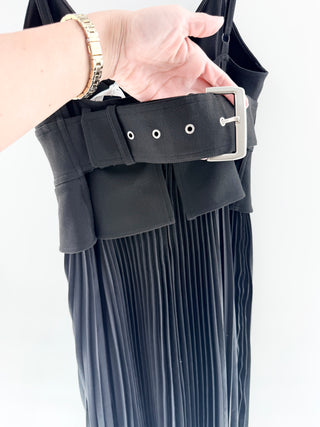 A.L.C. sleeveless kinit and satin pleated maxi dres, 8
