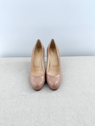 Christian Louboutin round toe patent leather pumps, 38.5