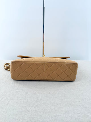 Chanel quilted leather single flap jump bag, jumbo