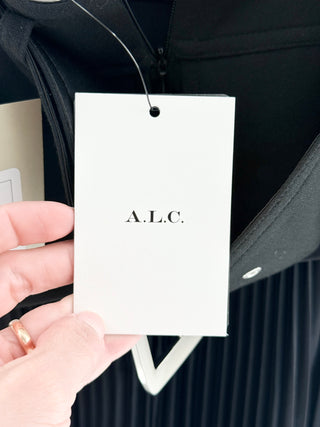 A.L.C. sleeveless kinit and satin pleated maxi dres, 8