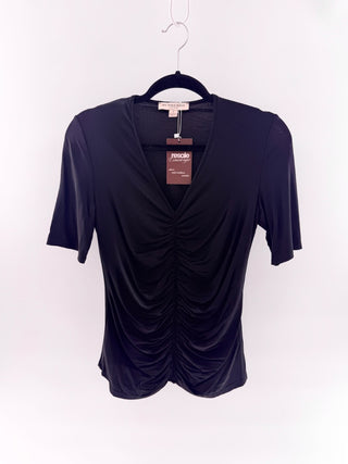 Burberry Ruched V-Neck Stretch Top, S