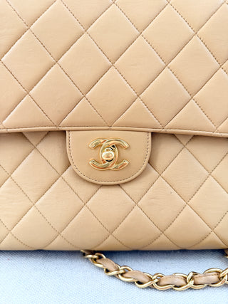 Chanel quilted leather single flap jump bag, jumbo