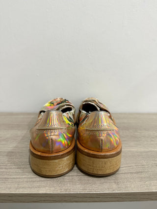MSGM Floral-Print Canvas Slip On Loafers Flat Multicolor Women's Size EU 40