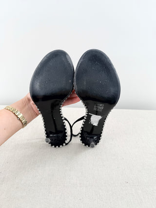 Alexander Wang suede and crystals high heel sandals, 39.5