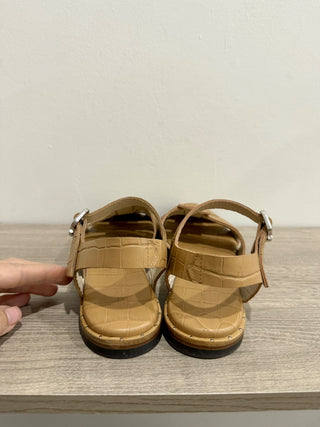 Freda Salvador Sera Leather Ankle Strap Fisherman Sandals Beige Womens Size US 9