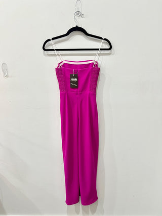 Amanda Uprichard Mandy Side Slit Strapless A-Line Midi Dress Pink Women's XS