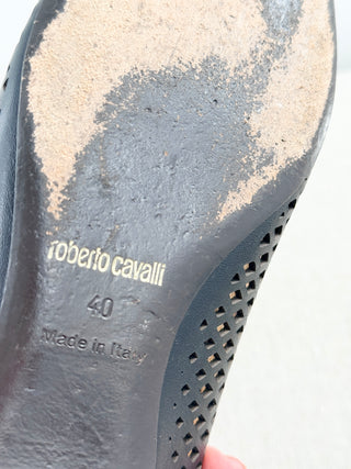 Roberto Cavalli leather flat shoes, 40