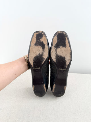 Roberto Cavalli leather flat shoes, 40