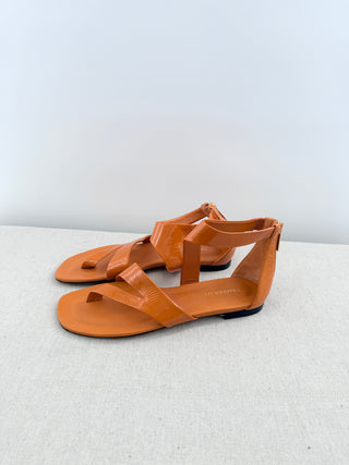 Tamara Mellon patent leather flat sandals, 38