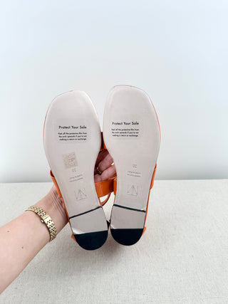 Tamara Mellon patent leather flat sandals, 38