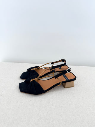 Angel Alarcon suede block low heel sandals, 37