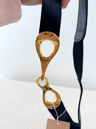 Streets ahead leather belt with gold buckle