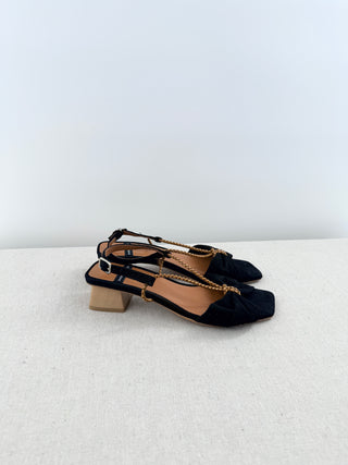 Angel Alarcon suede block low heel sandals, 37
