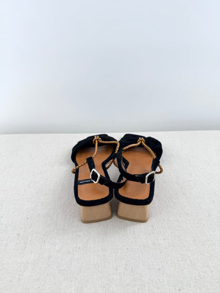Angel Alarcon suede block low heel sandals, 37