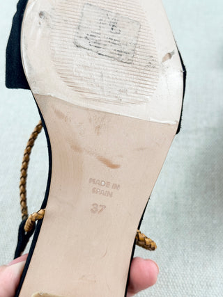 Angel Alarcon suede block low heel sandals, 37