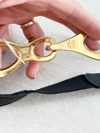 Streets ahead leather belt with gold buckle