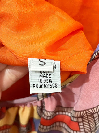 Ramy Brook halterneck printed 100% silk high low dress, S