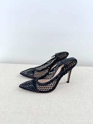 Gianvito Rossi mesh and leather high heel pumps, 40