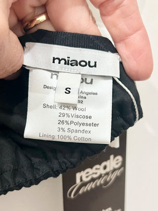 miaou Wool Blend Sleeveless Pinstripe Pearl Halter Tank Top Navy Women's Small