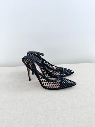 Gianvito Rossi mesh and leather high heel pumps, 40