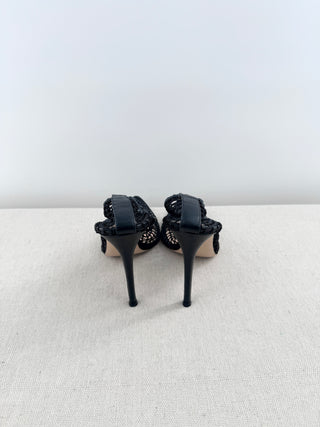 Gianvito Rossi mesh and leather high heel pumps, 40