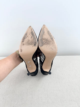Gianvito Rossi mesh and leather high heel pumps, 40