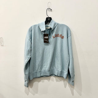Lorod 100% Cotton 1/4 Zip Long Sleeve Polo Sweatshirt Light Blue Women's Medium