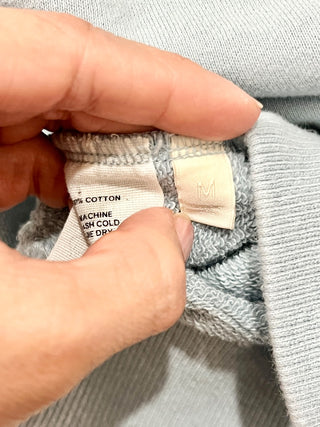 Lorod 100% Cotton 1/4 Zip Long Sleeve Polo Sweatshirt Light Blue Women's Medium