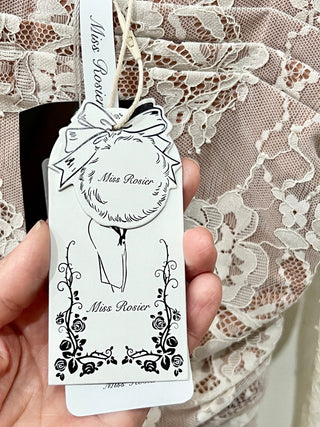 Miss Rosier lace ruched long dress with bolero cover, S