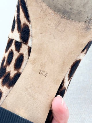 Tory Burch pony hair animal print low heel block shoes, 8