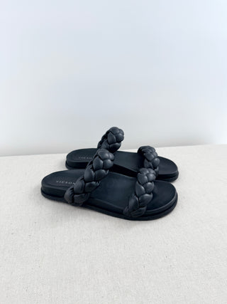 Vicson leather braided strap flat sandals, 41