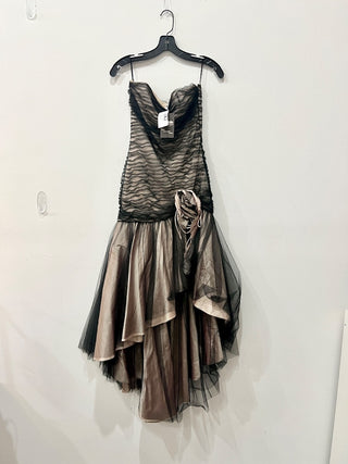 JIKI strapless tan/black maxi dress, 4