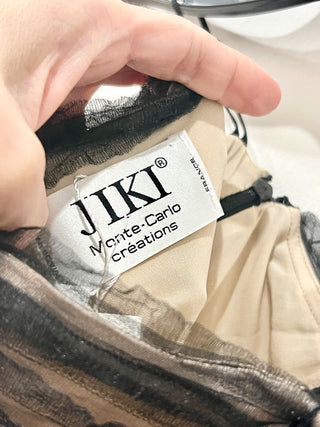 JIKI strapless tan/black maxi dress, 4