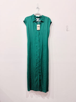 Cushnie for Target Jacquard Belted Leopard Shirt Dress Emerald Green Women's M