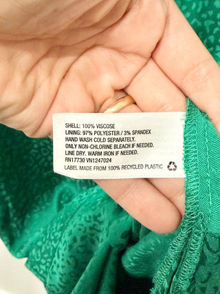 Cushnie for Target Jacquard Belted Leopard Shirt Dress Emerald Green Women's M
