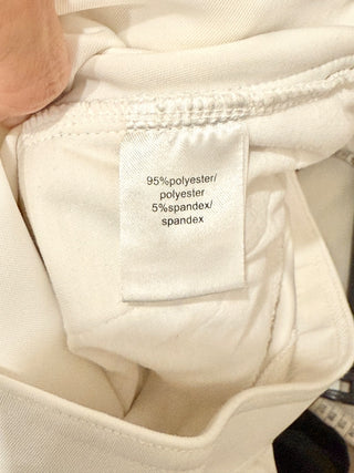 Pam & Gela Exposed Seam Striped Ankle Track Pants White Women's Size P/US 0–2