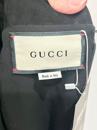 Gucci suede and leather asymmetrical mini dress, 40 IT / US 4