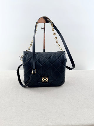 Loewe goya puffer  pleated chain leather bag